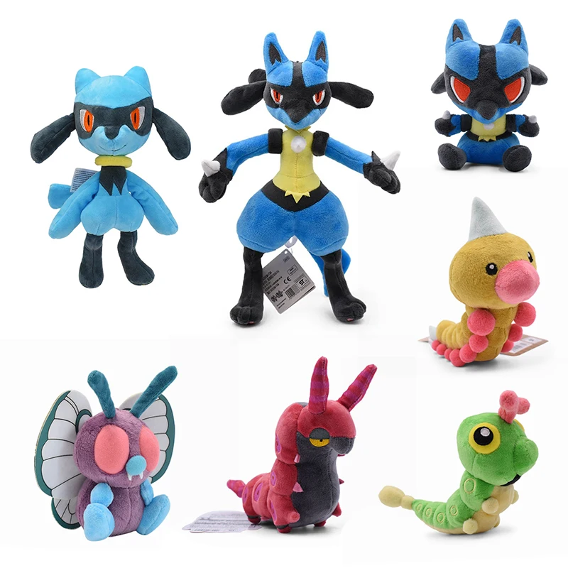 Original Pokemon Riolu Lucario Plush Puppet Decoration Cartoon Stuffed Dolls Toys Kawaii Children Birthday Gift for Boy