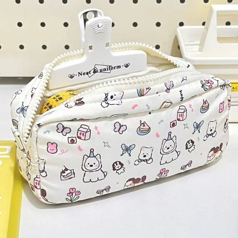 

New Puppy Pen Bag Large Capacity Cartoon Pencil Case Gift with Zipper Stationery Bag Students Supplies