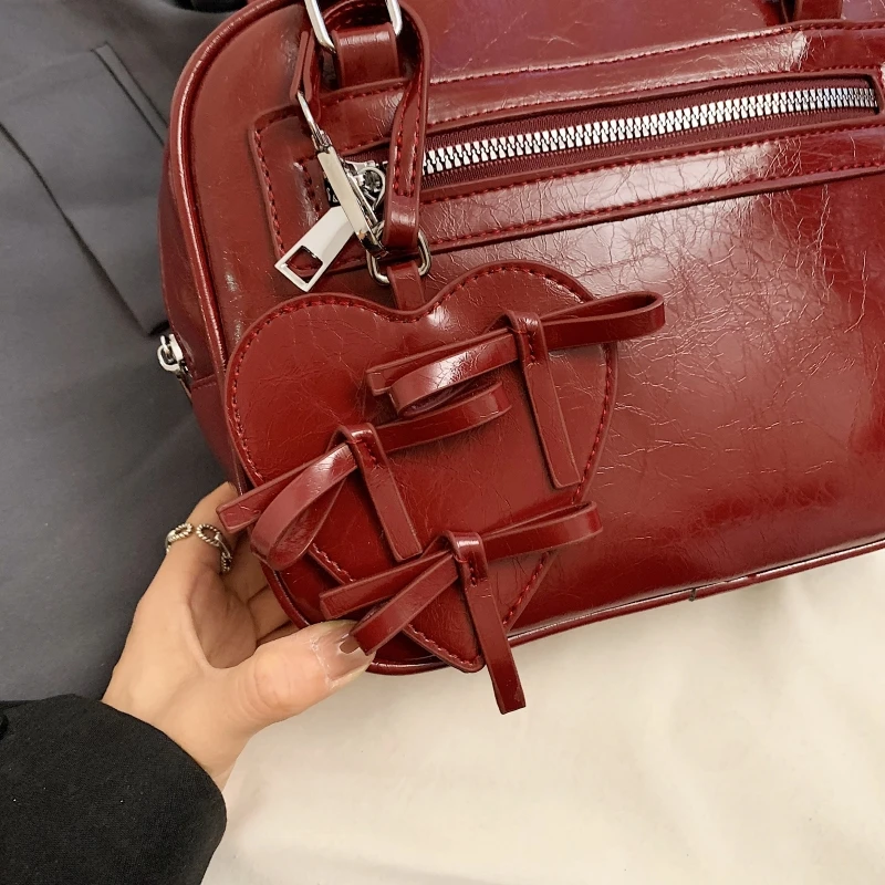 MOODS Dual Straps Underarm Shoulder Bags For Women Heart Decored Large Capacity Commute Square Bag 2024 Luxury Designer Handbags