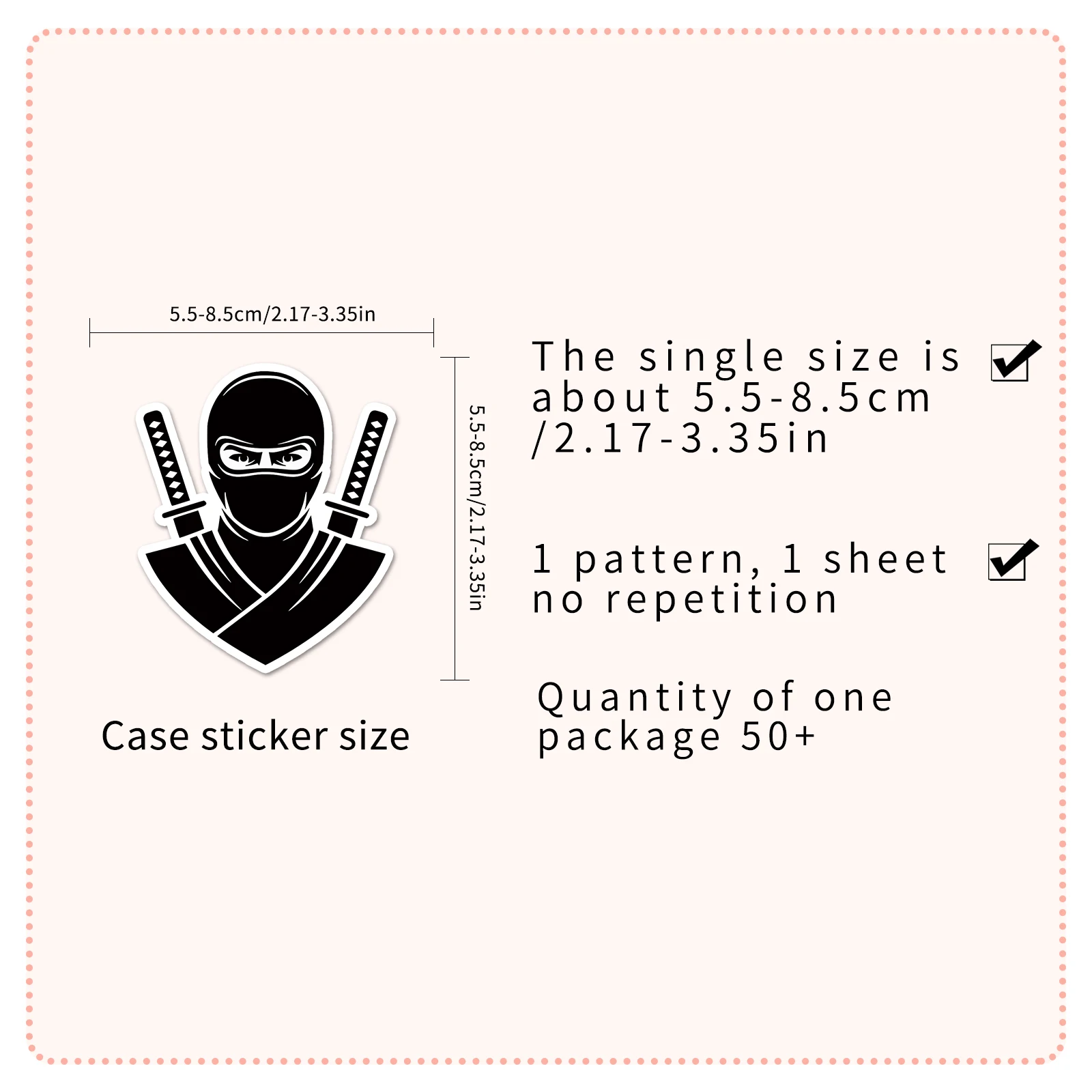 50Pcs Ninja series Cartoon Cute Waterproof Sticker Skateboarding Snowboard Retro Vinyl Sticker