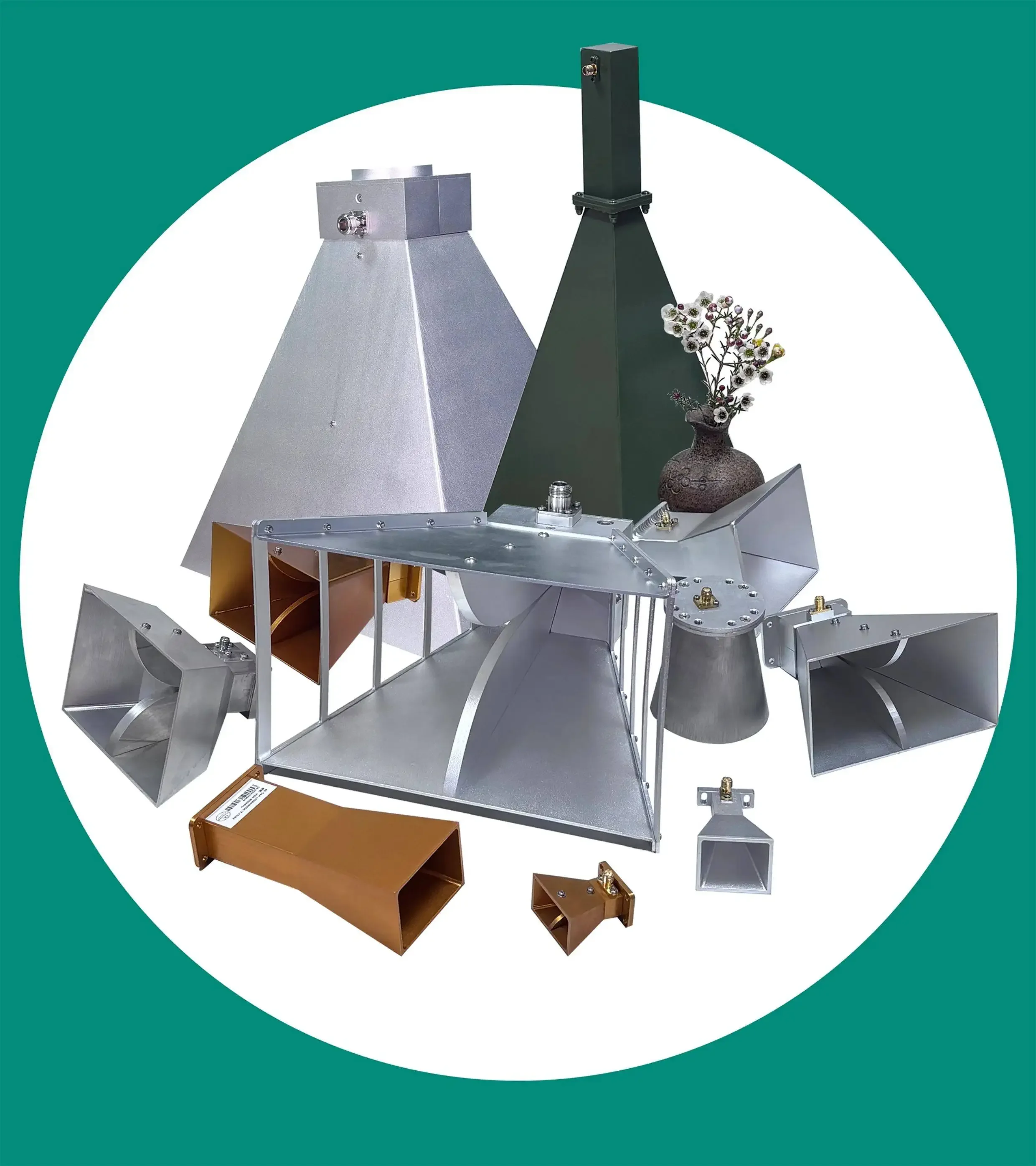 10-18G 21dbi horn antenna wideband dual ridge electromagnetic compatibility horn antenna EMC microwave anechoic