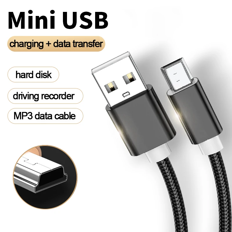 Przewód USB Mini Mini USB na USB szybki kabel danych do ładowania dla MP4 rejestrator jazdy wideorejestrator samochodowy GPS aparat cyfrowy dysk