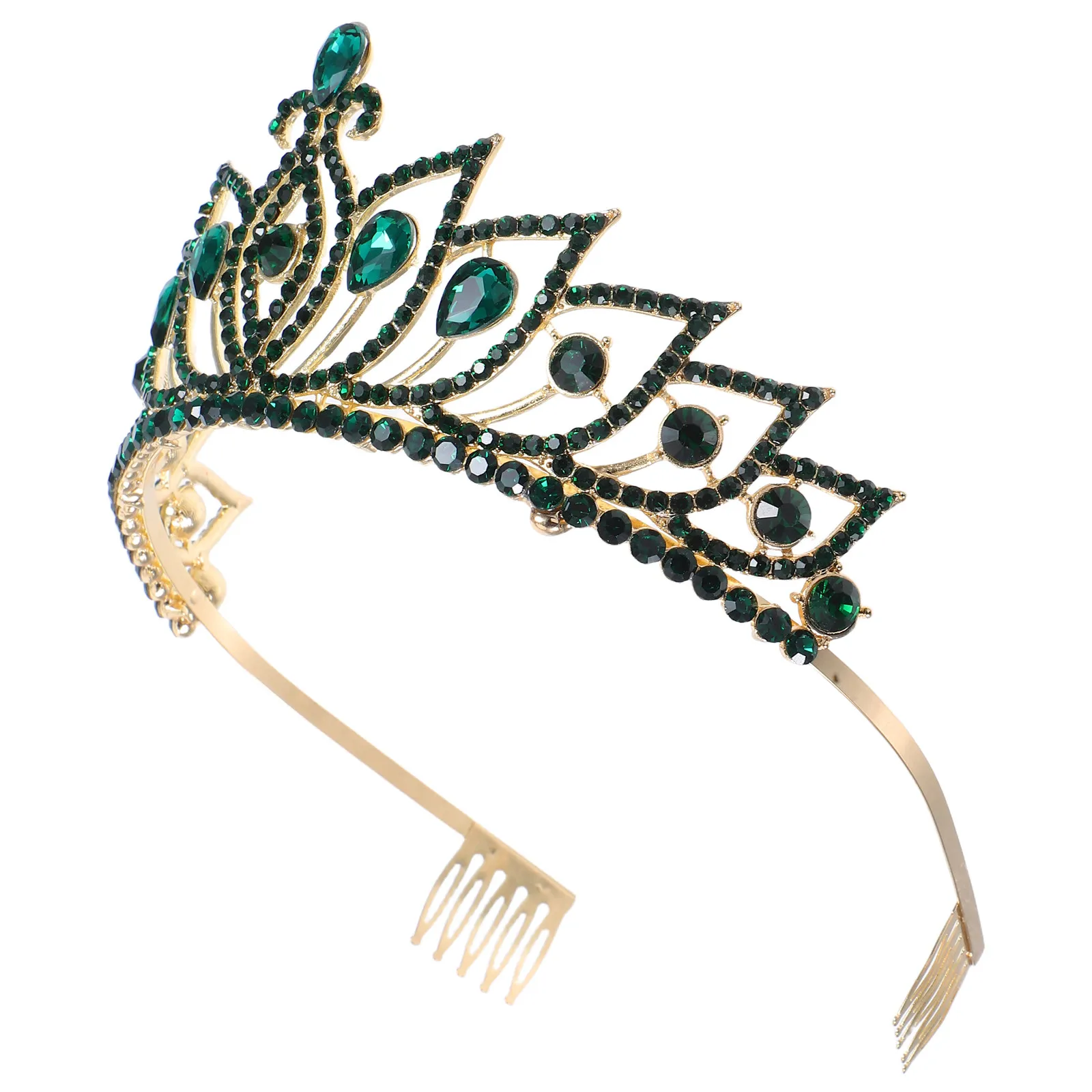 

Rhinestone Bride Crown Headdress Elegant Zinc Alloy Tiara Bridal Hair Accessories Wedding Birthday Party Prom Photo Prop
