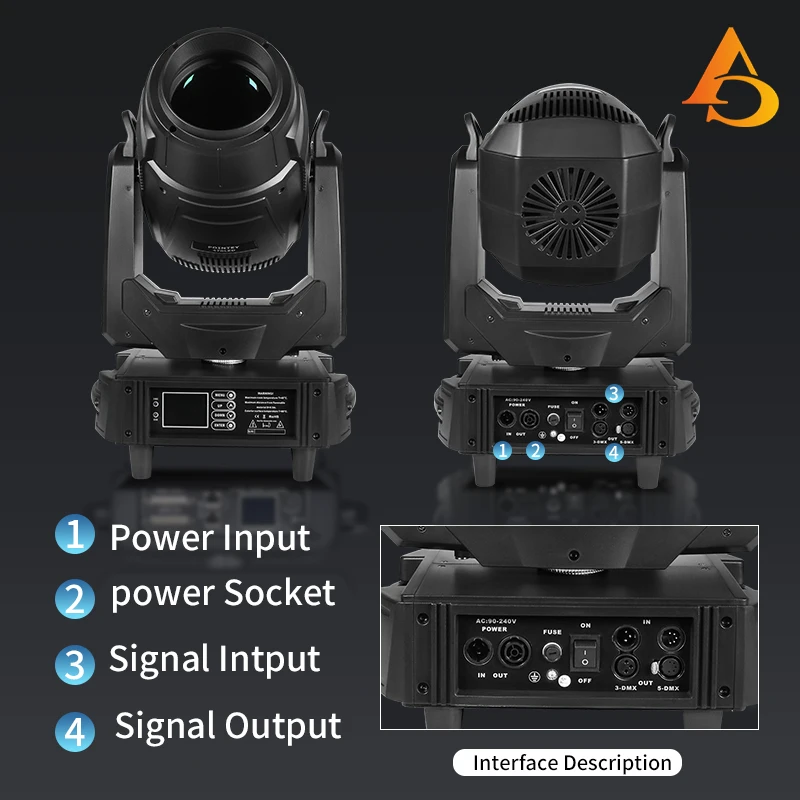 Reflektor LED 470W z Wzorami Ruchomymi Głowicą DMX Projektor Światła Sceniczne DJ Występ Światło Pokaz Ślub Koncert