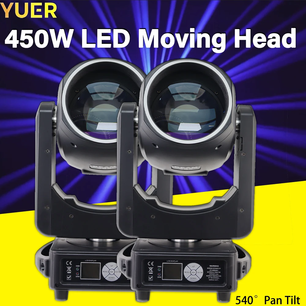 YUER 2Pcs 295W Beam Light with LED Ring DMX512 14 Colors 8+16 Prisms for Stage Events Concerts Parties DJ Disco Bars