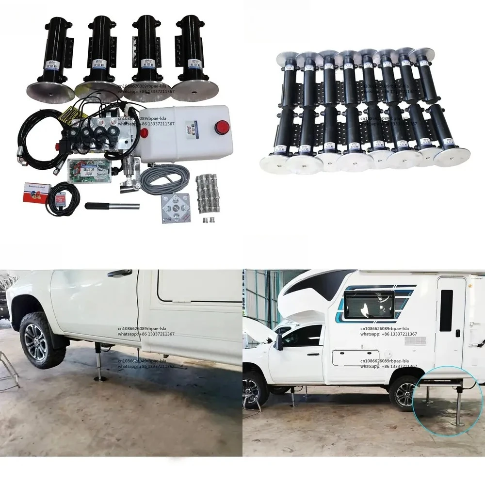 RV Track Vehicle 4 Point Lift Hydraulic Leveling System Double Acting One Touch Hydraulic Self Balancing System