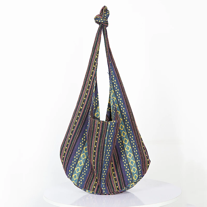 Damen Boho Chic Aztec Tote Bag Ethnic Sling Umhängetasche Schultertasche für Arbeit Reisen Lady Stricken Canvas Gypsy Hippie Bag – Detail 34