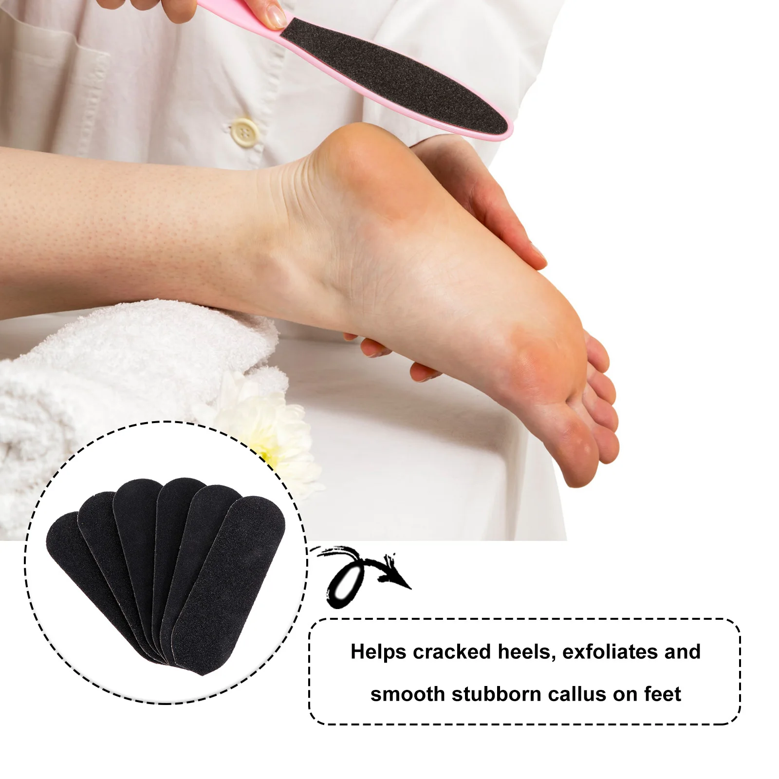 

60Pcs Foot Filer for Dead Skin Self-Adhesive Sandpaper Discs Replaceable Foot File Pads Callus Remover Pedicure Care Tools