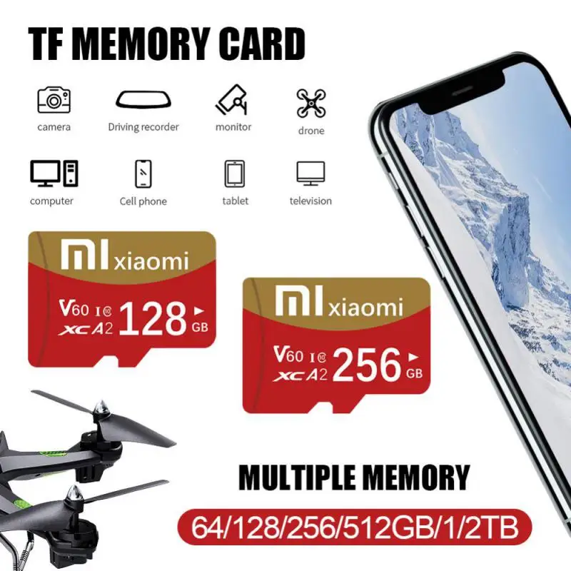Original Mijia Xiaomi UHS-I Micro TF SD Card 2TB 1TB A2 U3 Memory Card 128GB Class 10 High Speed SD Card For Nintendo Switch Ps5