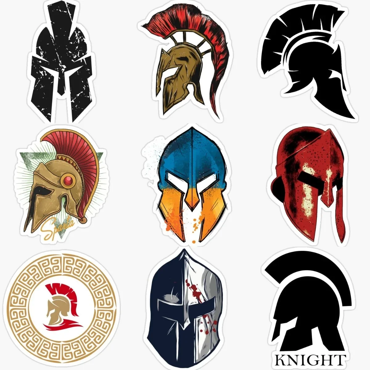 

Creative Spartan Warrior Helmet Personalized Waterproof Stickers Accessories for Decorate Car Window Bicycle Table Wall Room