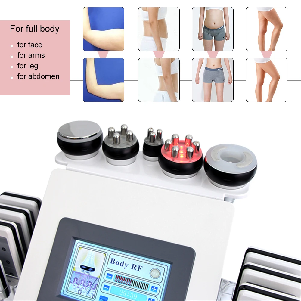 40K Ultrasonic Cavitation Machine 6 in 1 Anti-cellulite Weight Loss Facial Lifting Vacuum Body Massage Anti-wrinkle Beauty Salon