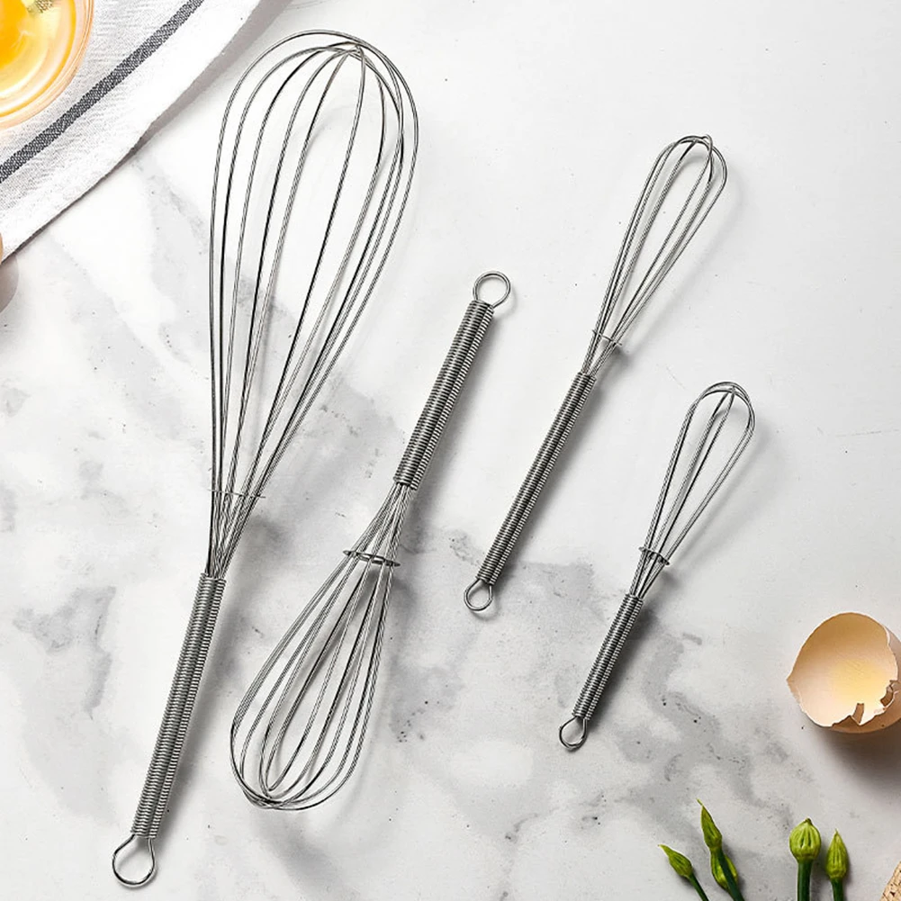 Manual Kitchen Whisk Stainless Steel Metal Whisk Cream Egg Stirrer for Mixing Whisking Beating Stirring