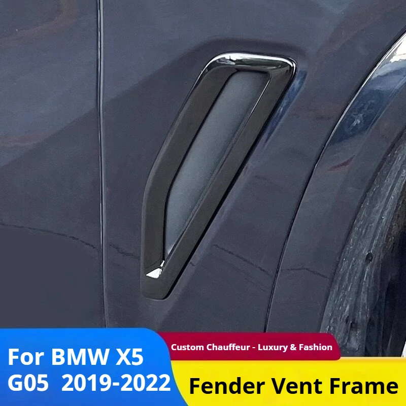 Car Leaf panel roof window blackening kit grille For BMW X5 G05 2019-2022 black warrior decorative sticker Exterior accessory