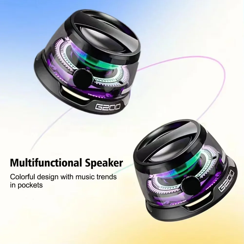 G200 Bluetooth 5.3 Portable Speaker RGB Lighting Magnetic Speaker BT5.3 Mini Sound Box 7 Hours Playback Phone Holder Speaker