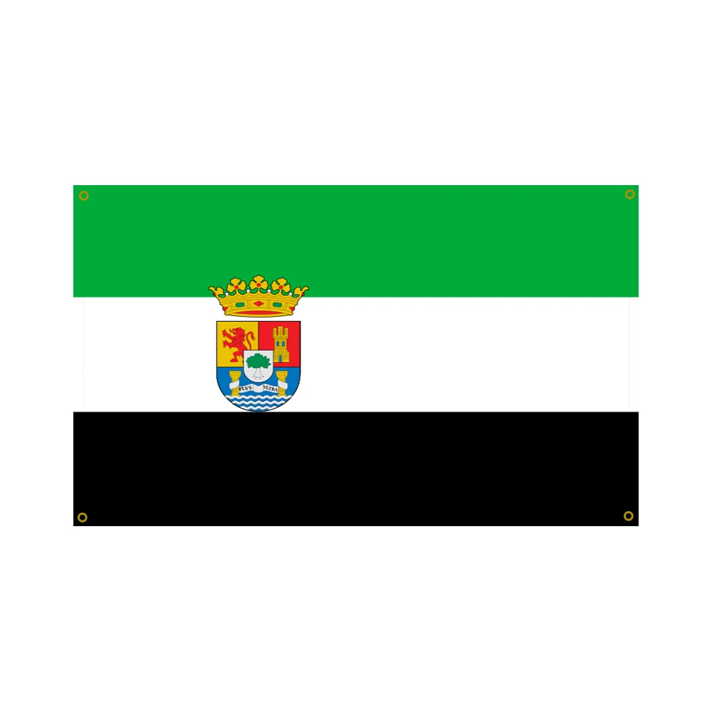 Flagnshow Drapeaux Espagne Estrémadure, 100% polyester