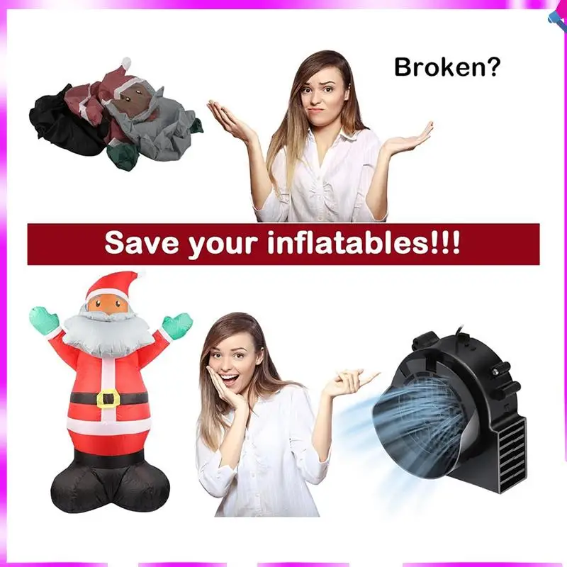 N96R استبدال مروحة قابلة للنفخ 1.5A منفاخ مروحة الهواء يتميز محول و3 سلاسل إضاءة لمبة LED لعيد الميلاد الولايات المتحدة المقابس الولايات المتحدة PLU