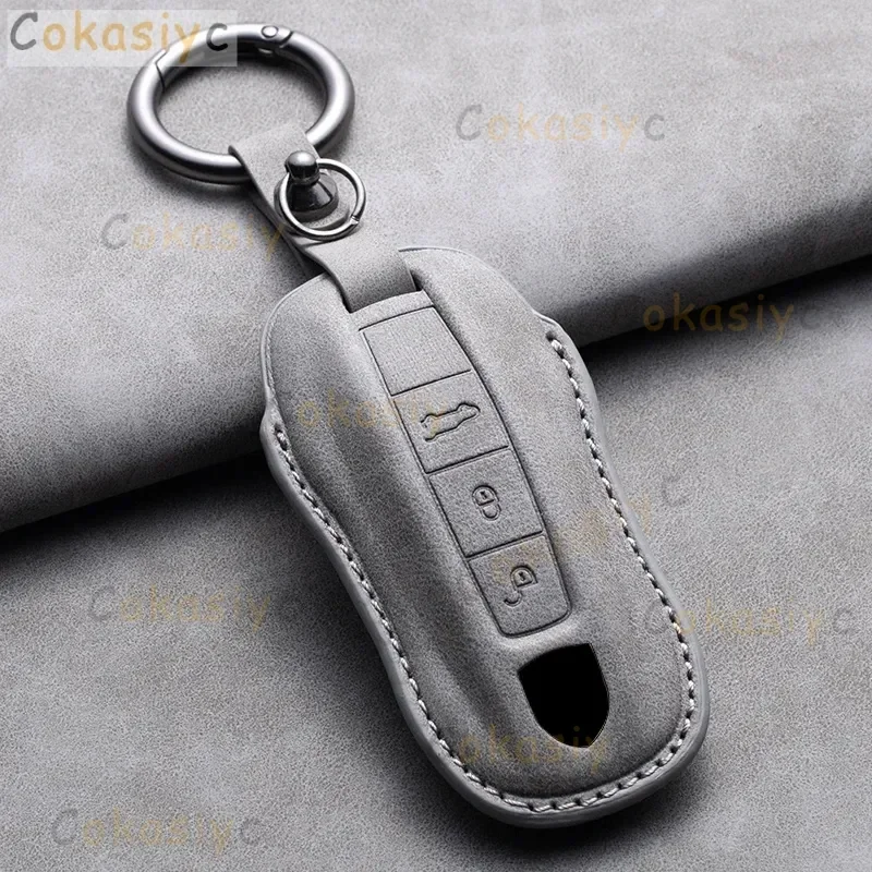 Funda de cuero para llave de coche, carcasa para Porsche Panamera Carman Macann Bobst Cayenne 911 970 981 991 966, accesorios para llaveros