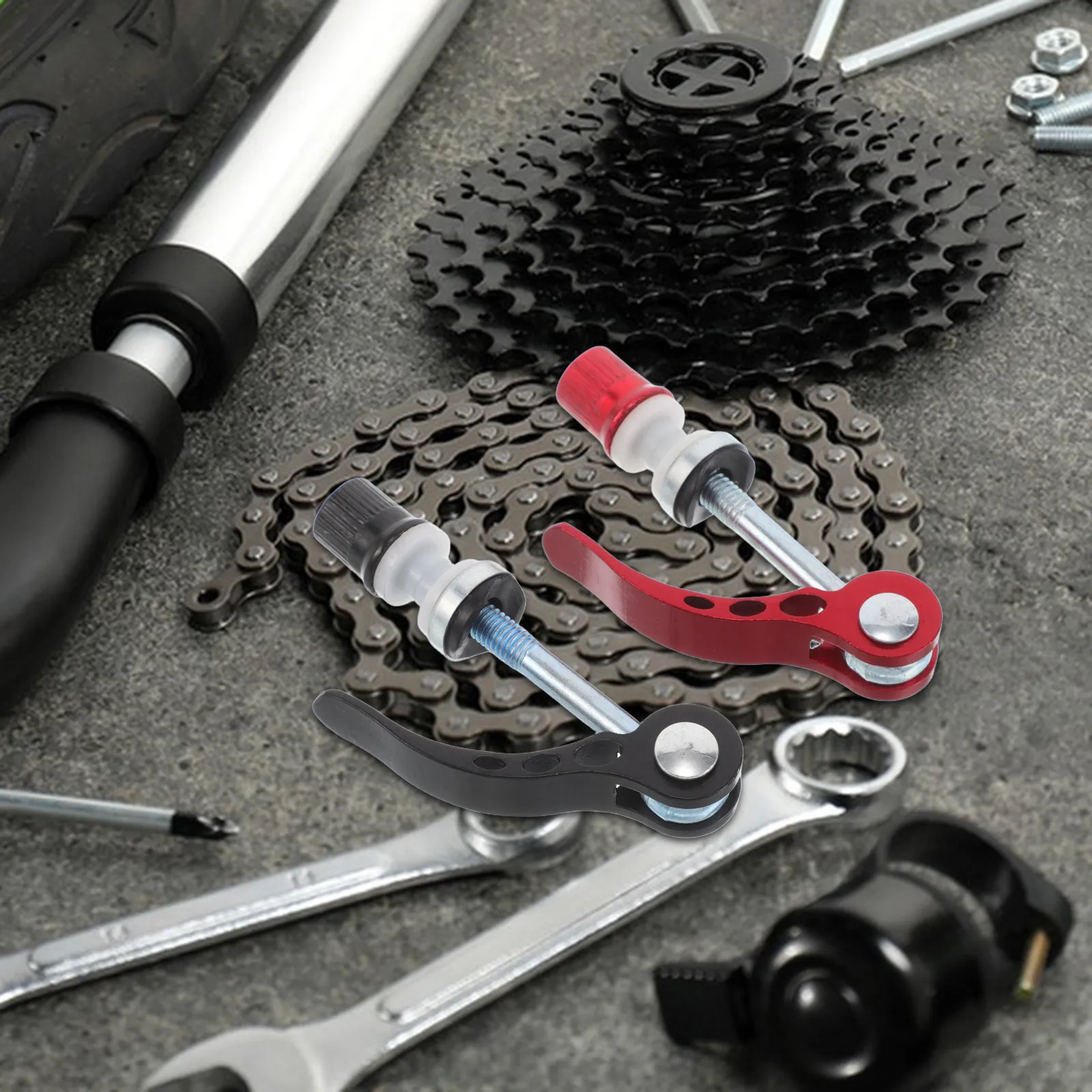 

4Pcs Mountain Bike Seatpost Quick Release Clamp Secure Locking Mechanism for Easy Saddle Height Adjustment on Bikes