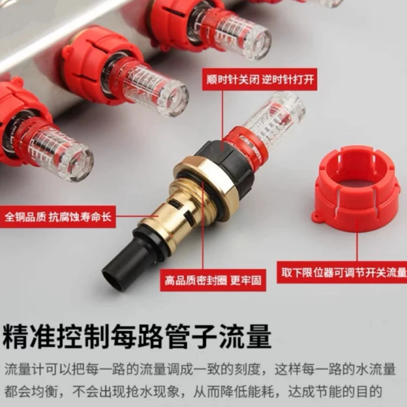 Underfloor Heating Manifold 304 Stainless Steel Floor Heating Parts Manifolds Home Floor Heating Intelligent Temperature Control
