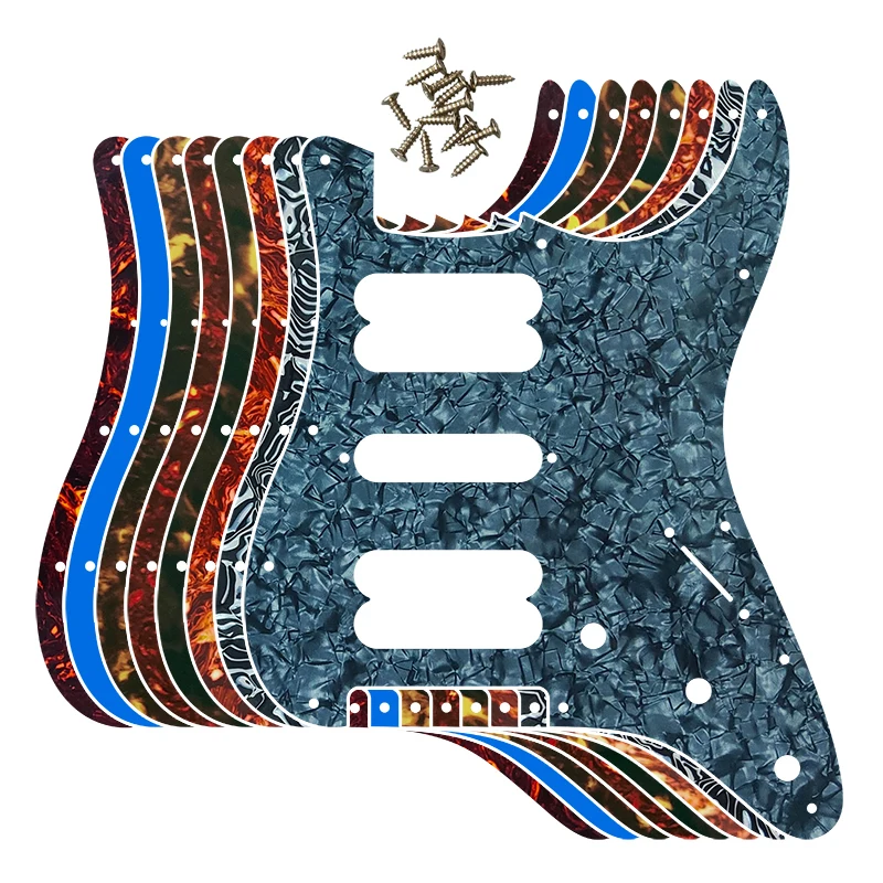 Pleroo Custom Guitar Parts -For 72'11 Screw Hole Standard St HSH PLAYER SERIES PICKUPS Guitar Pickguard Scratch Plate Multicolor