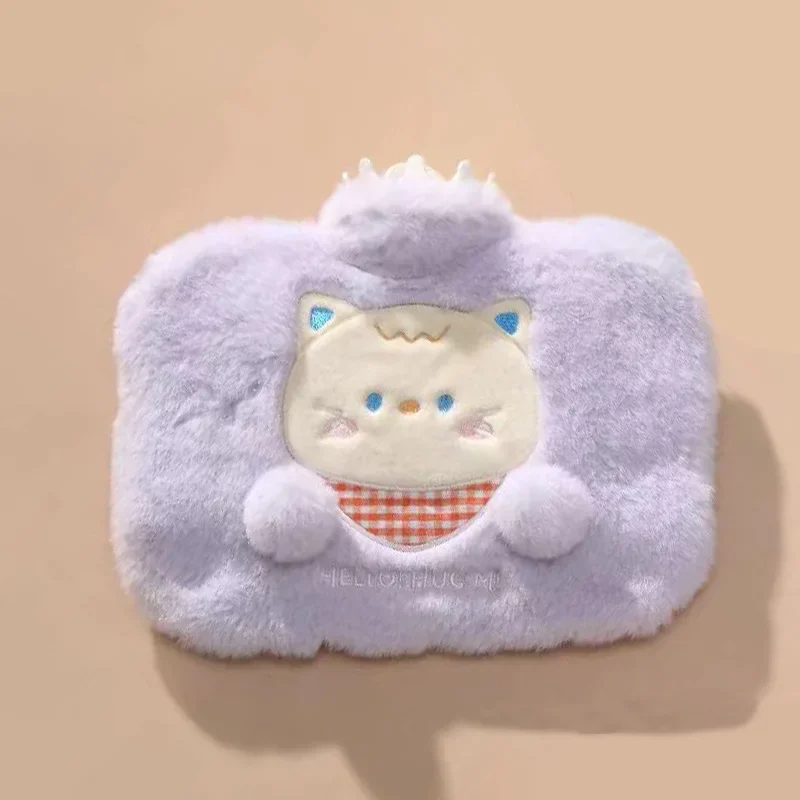 ماء ساخن على شكل حيوان لطيف، مصنوع من سميك، مملوء بالماء لتدفئة بطن الفتاة من القطيفة لتدفئة اليد