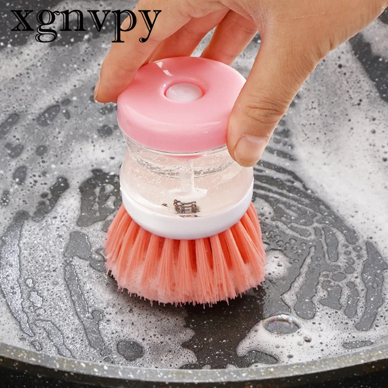 xgnvpy Kitchen Wash Pot Dish Brush Washing Utensils Soap Dispenser Household Cleaning Accessories