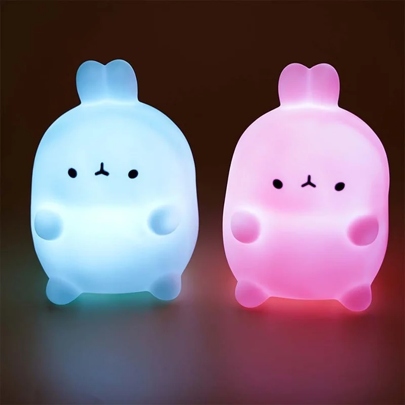 Cartoon Creative Night Light Cute Rabbit LED Night Lamp Kids Children Toys Gifts for Home Bedroom Bedside Room Decor Lights Gift