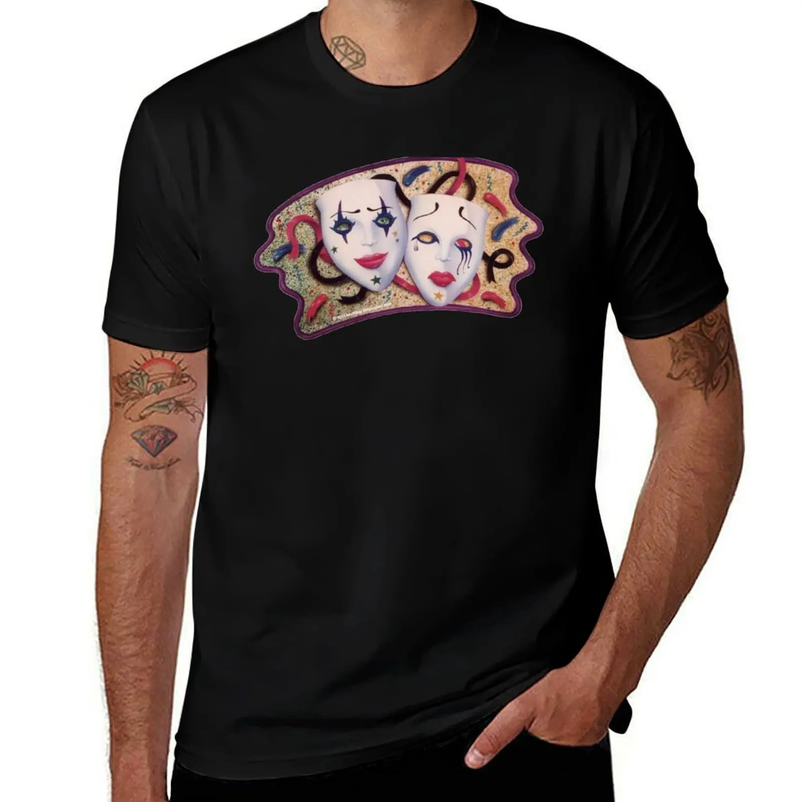 Smile now Cry later drama masks T-Shirt Big Size Loose Fit Tee Shirt T-Shirt