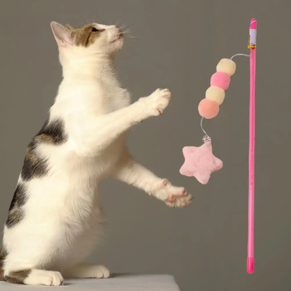 Cat Wand Toy  Comfortable Grip   Cat Stick Toy Long Pole Kitten Stick Toy