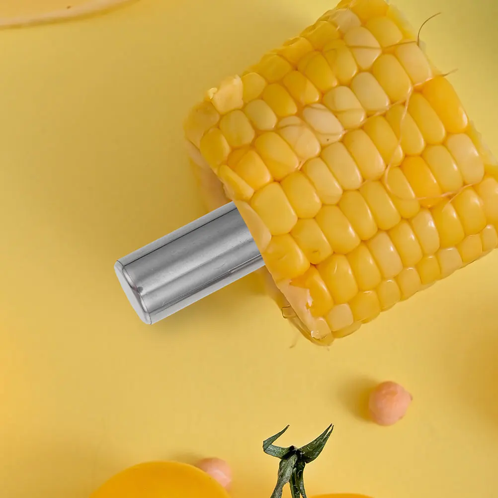 

12pcs Stainless Steel Corn Holders Durable BBQ Supplies Needle Skewers Creative Grips Food Forks Kitchen Tools