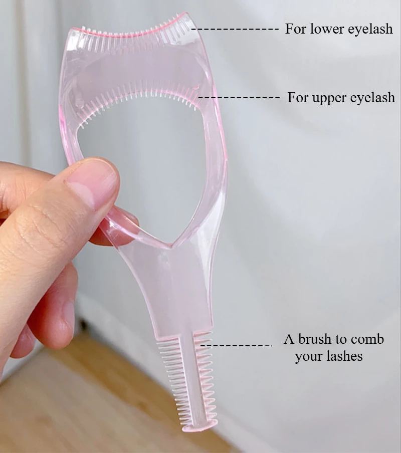 4/2/1PC Plastic Portable Mascara Shield Applicator Eyelash Guide Aids Eye Lash Comb Eyelash Curler Women Girls Eyes Makeup Tools