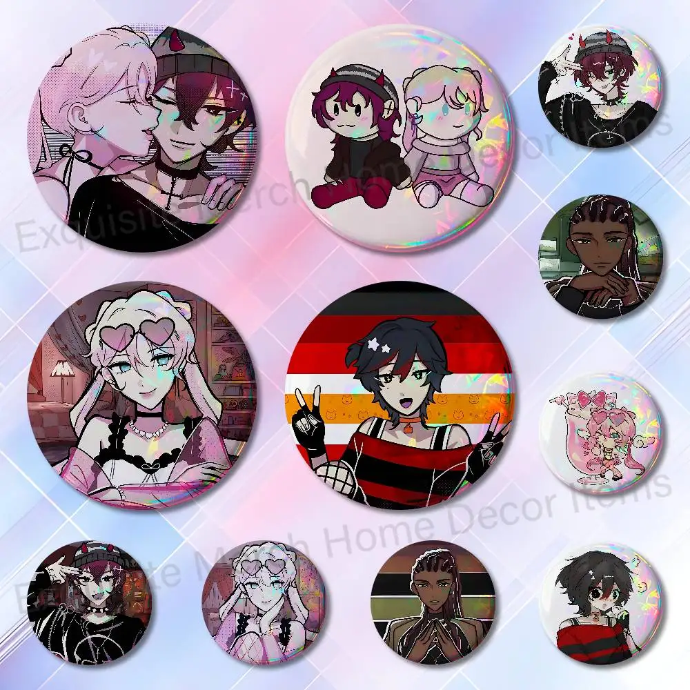 K-Killer Chat Ronin Misaki Angel V Badges Round Itabag Decoration IP Peripheral Products 58mm 44mm 32mm 75mm 25mm Mini