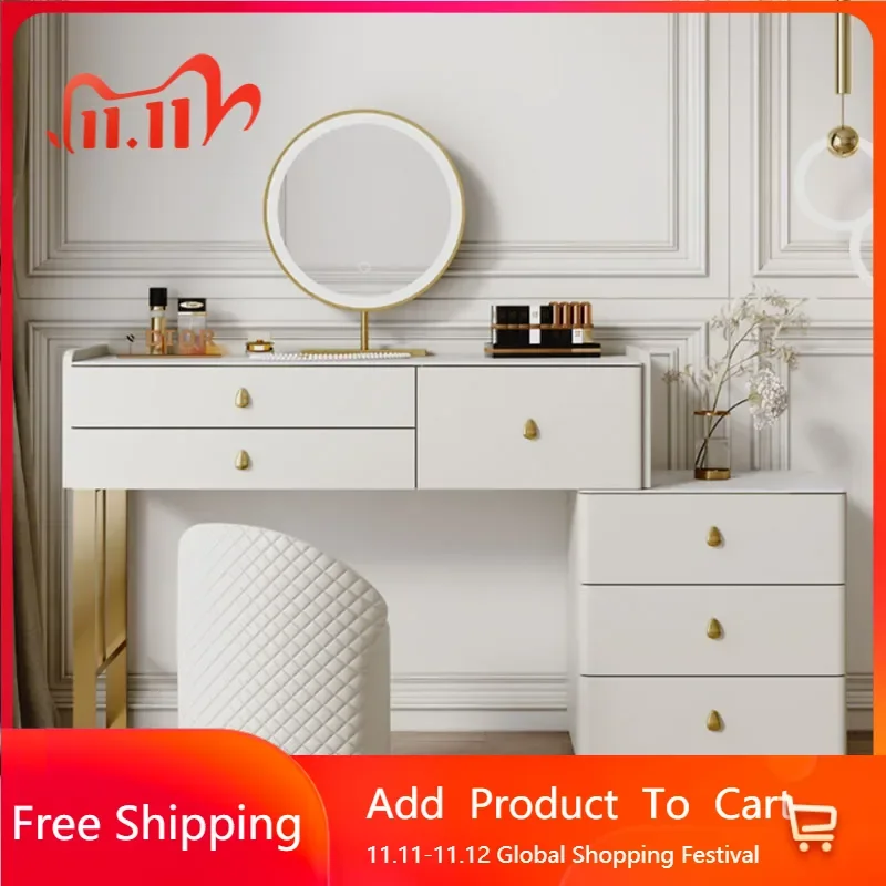 

Ящики Зеркало Туалетный столик Стул Аксессуары для спальни Современный туалетный столик Женский органайзер Европейская мебель для дома Penteadeira