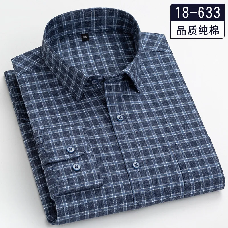 Male Social Formal Shirt Men Long Sleeve Slim Fit Plaid Button Up Shirt Men Dress Casual Long Sleeve Shirt for Men Streetwear