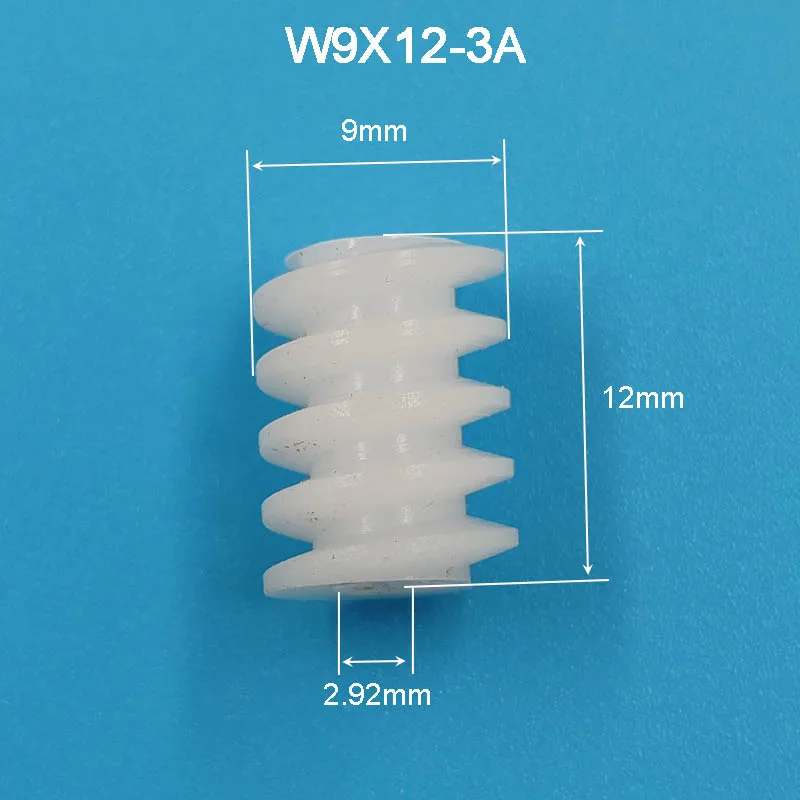 

Белая пластиковая червячная передача W9x12-3A, внешний диаметр 9 мм, высота 12 мм, отверстие 3 мм, модель для ремонта «сделай сам», шестерня из помпона