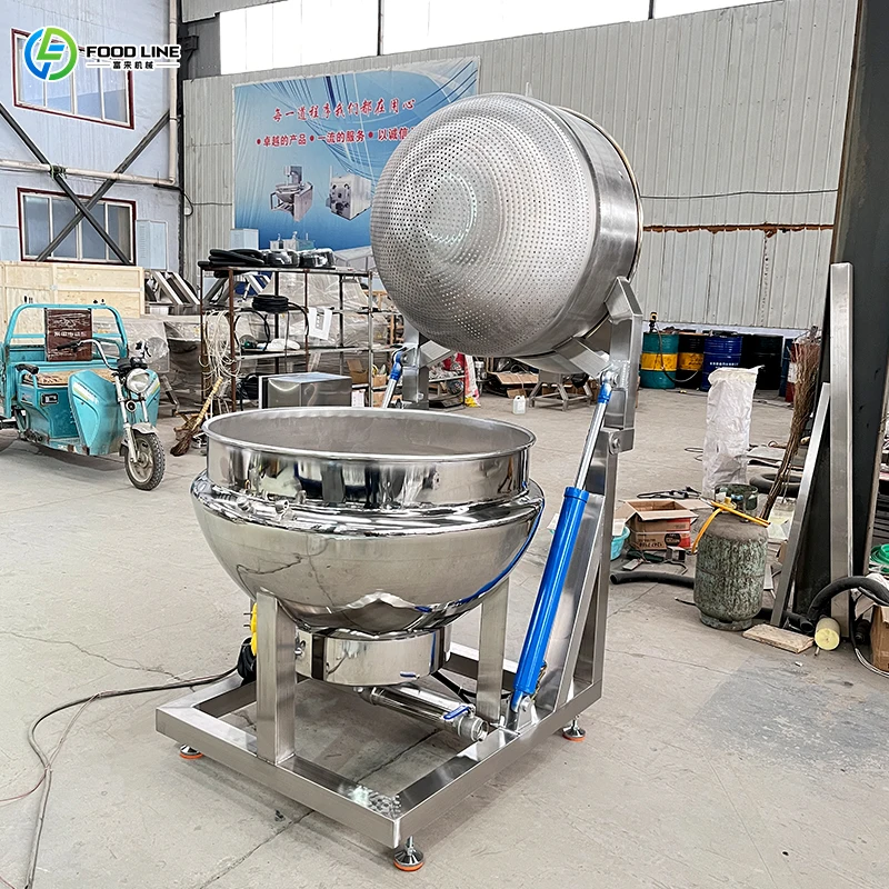 Caramel Candy Syrup Gas Cooking Mixer Machine Paste Gurry Sauce Making Chili Pot Cooking Kettle FL Customized