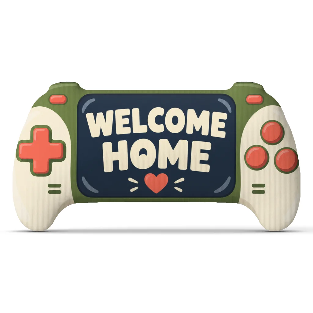 Welcome Home Gaming Controller Shaped Stuffed Pillow Gamer Throw Cushion Housewarming Gift Sofa Decor for Video Game Room