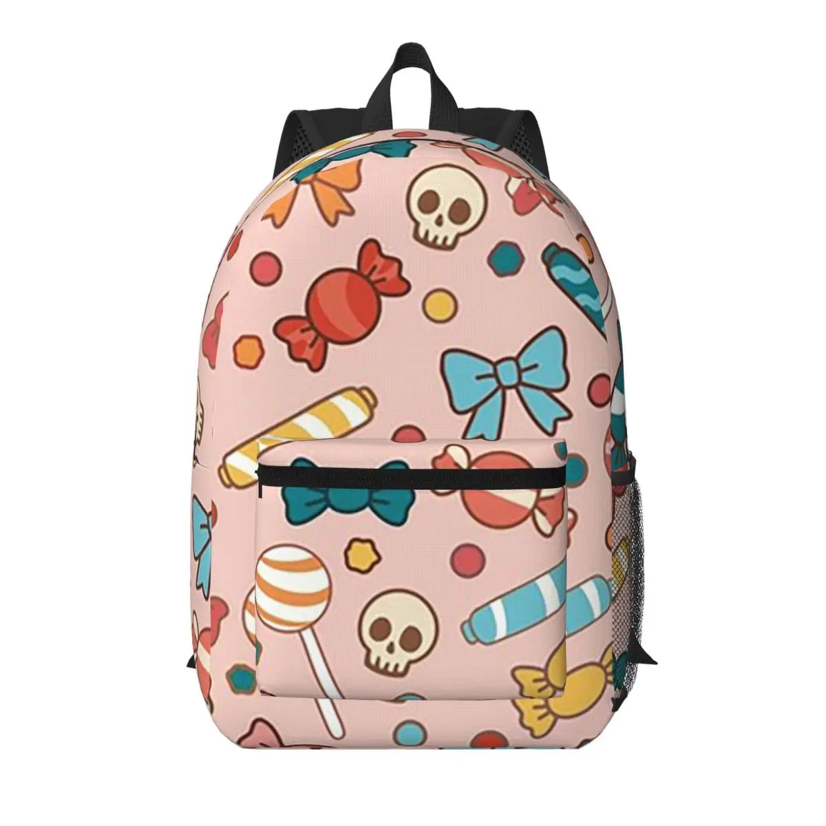 Candy And Bows Sweet Pastel Student Backpack School Bag Hiking Travel Daypack for Men Women Bookbag Shoulder Bags