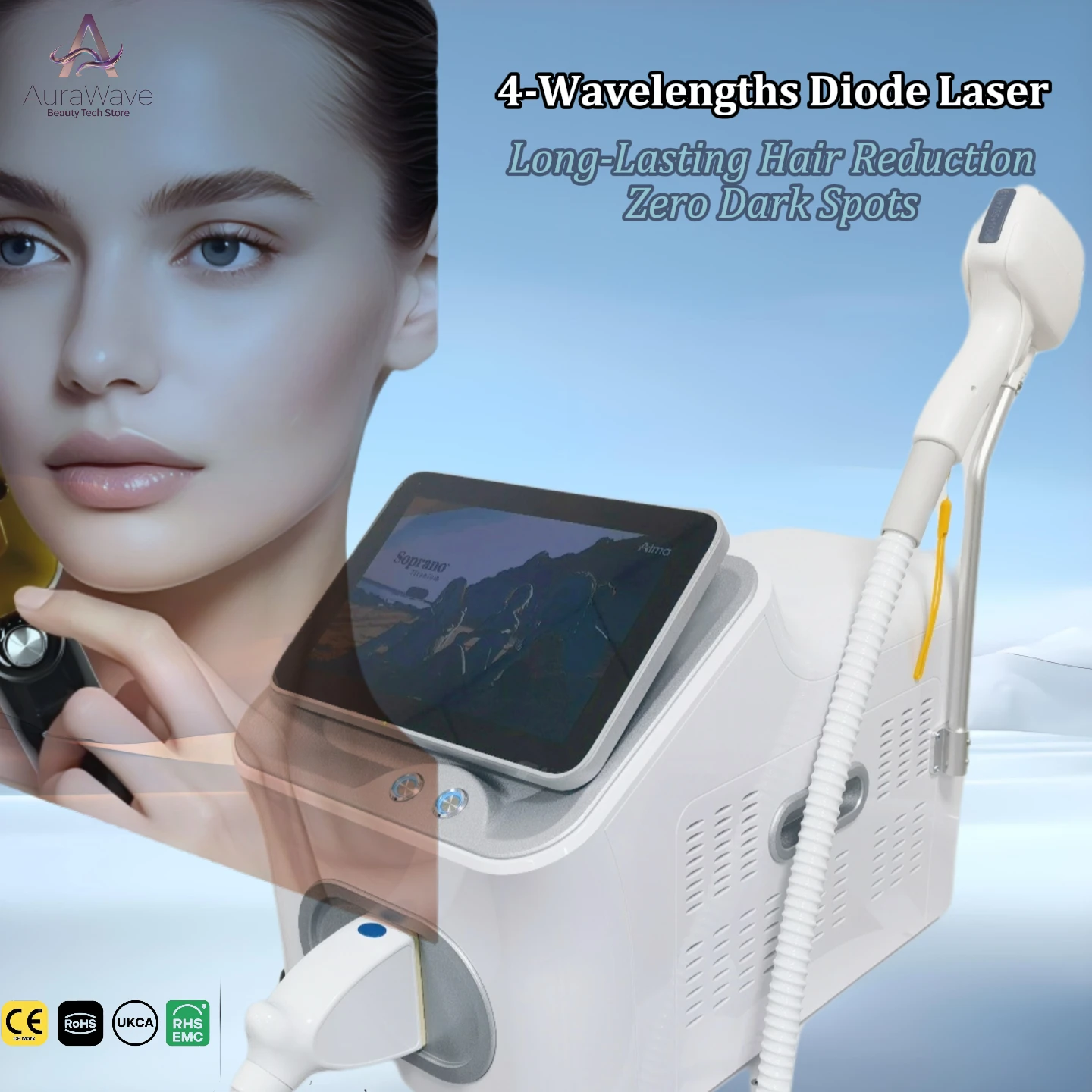 

Diode Laser Hair Removal Alexandrite laser Machine Cryo-Cooled Permanent Hair Reduction - for Pain-Free Results at Home 2025