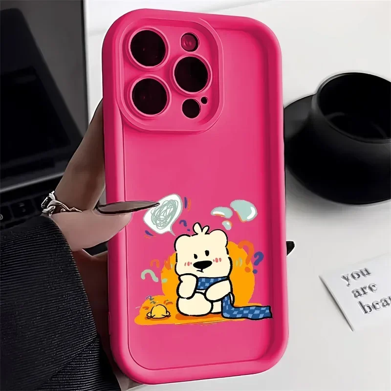 

Candy Color Cute Dog Phone Case For iPhone 13 11 12 15 14 Pro Max X XS XRShockproof Silicone Soft Back Cover