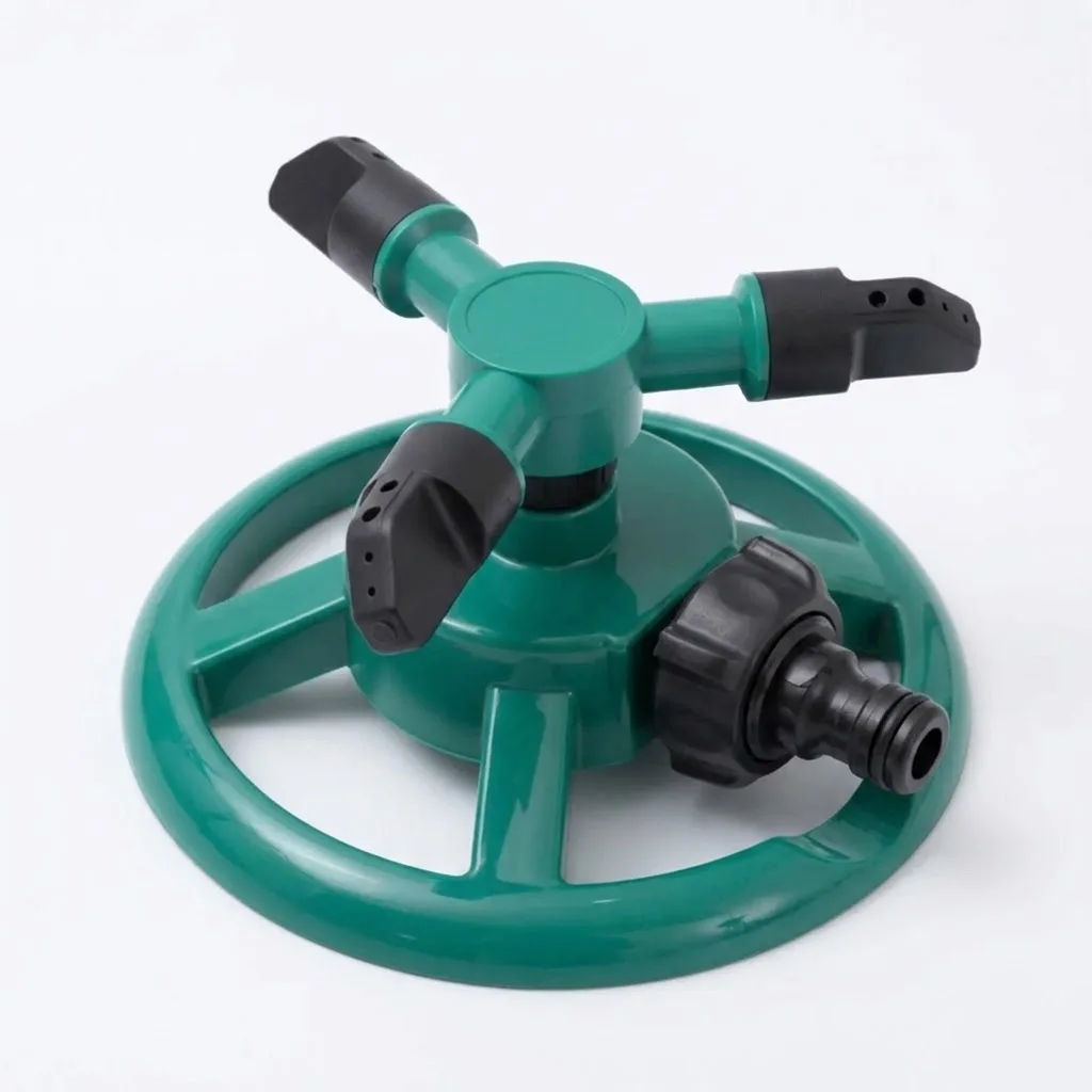 360 Degree Round Base Lawn Sprinkler With Adjustable Rotating Head For Yard Garden Irrigation Featuring Water Efficient Spray