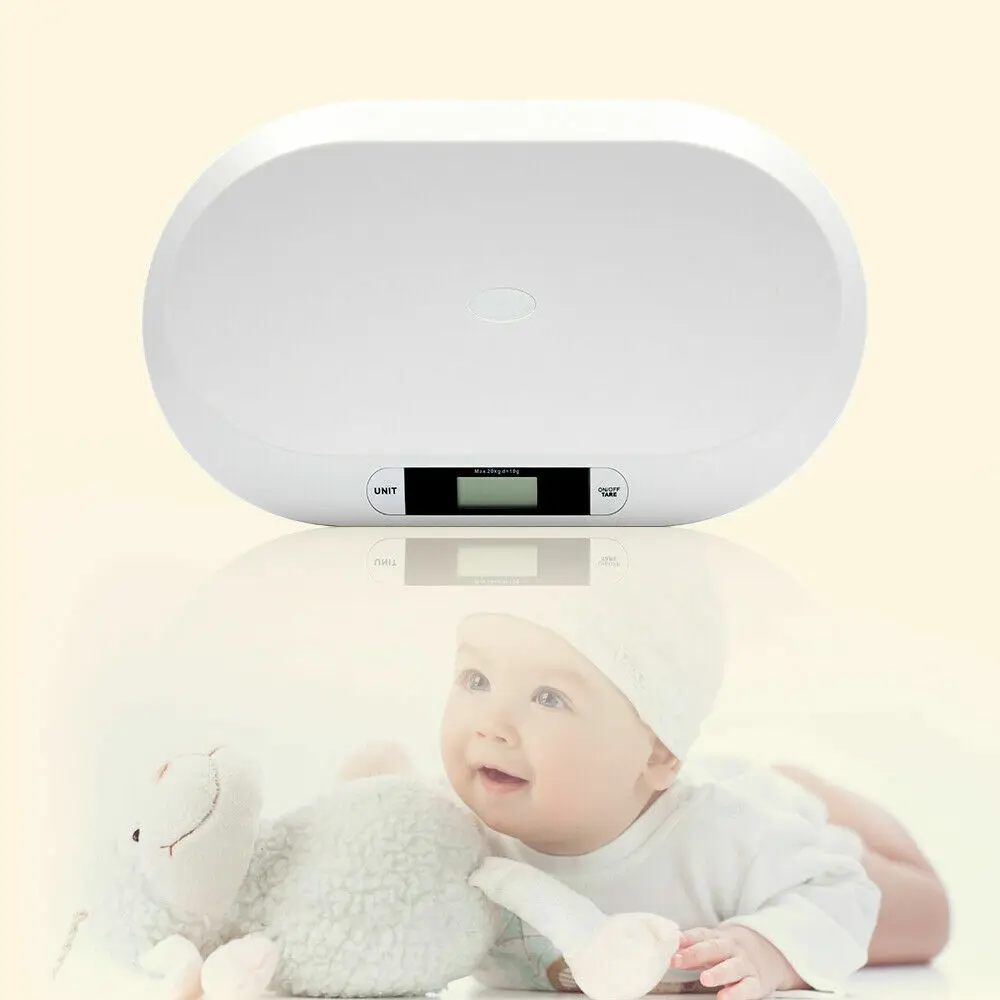 44LBS Electronic Digital Baby Scale Smart Infant Scale LCD Display ABS Weight Scale for Baby Pets 20KG