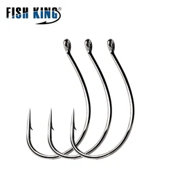 Peixe king-high aço carbono gancho para pesca da carpa, conjunto de 30 peças
