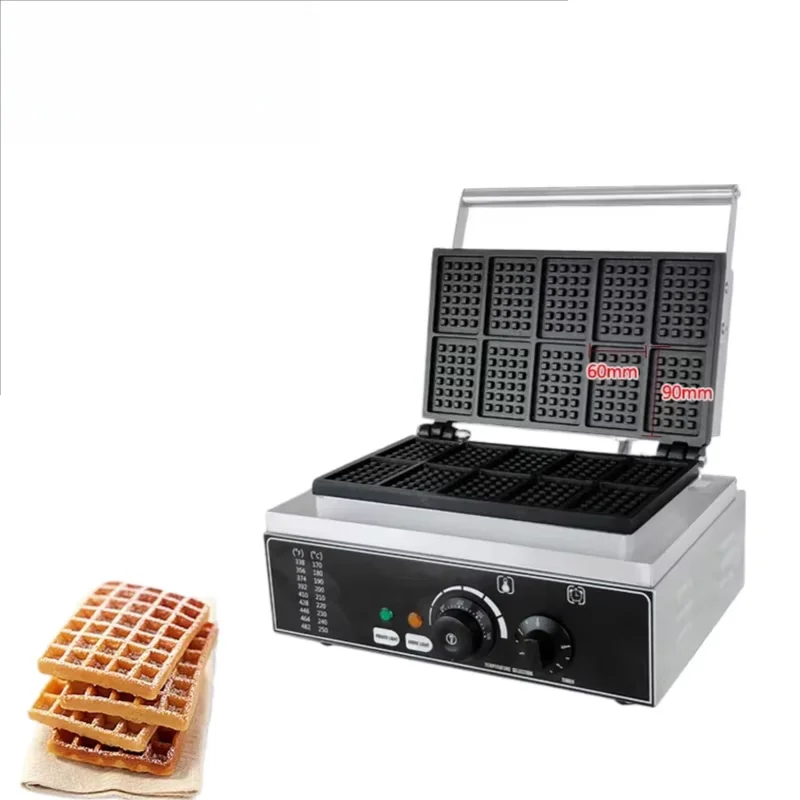 

220V Electric Waffle Maker -Snack Equipment with Adjustable Temperature Control
