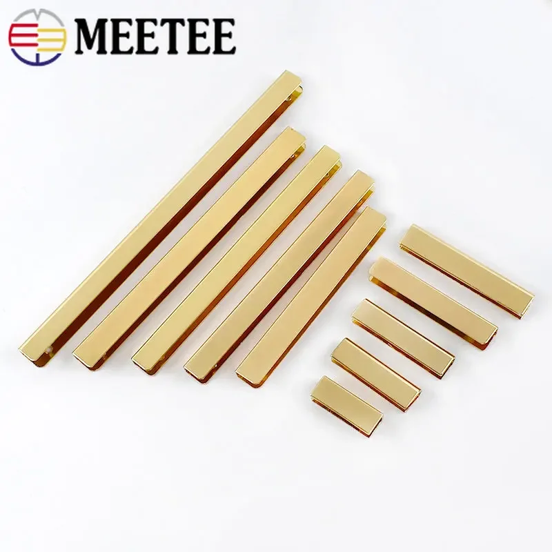 Meetee 5/10Pcs 3-25cm Metal Side Clip Buckle Screw Bag Strip Corner Protector Clasp Luggage Decoration Clips Buckles Accessories