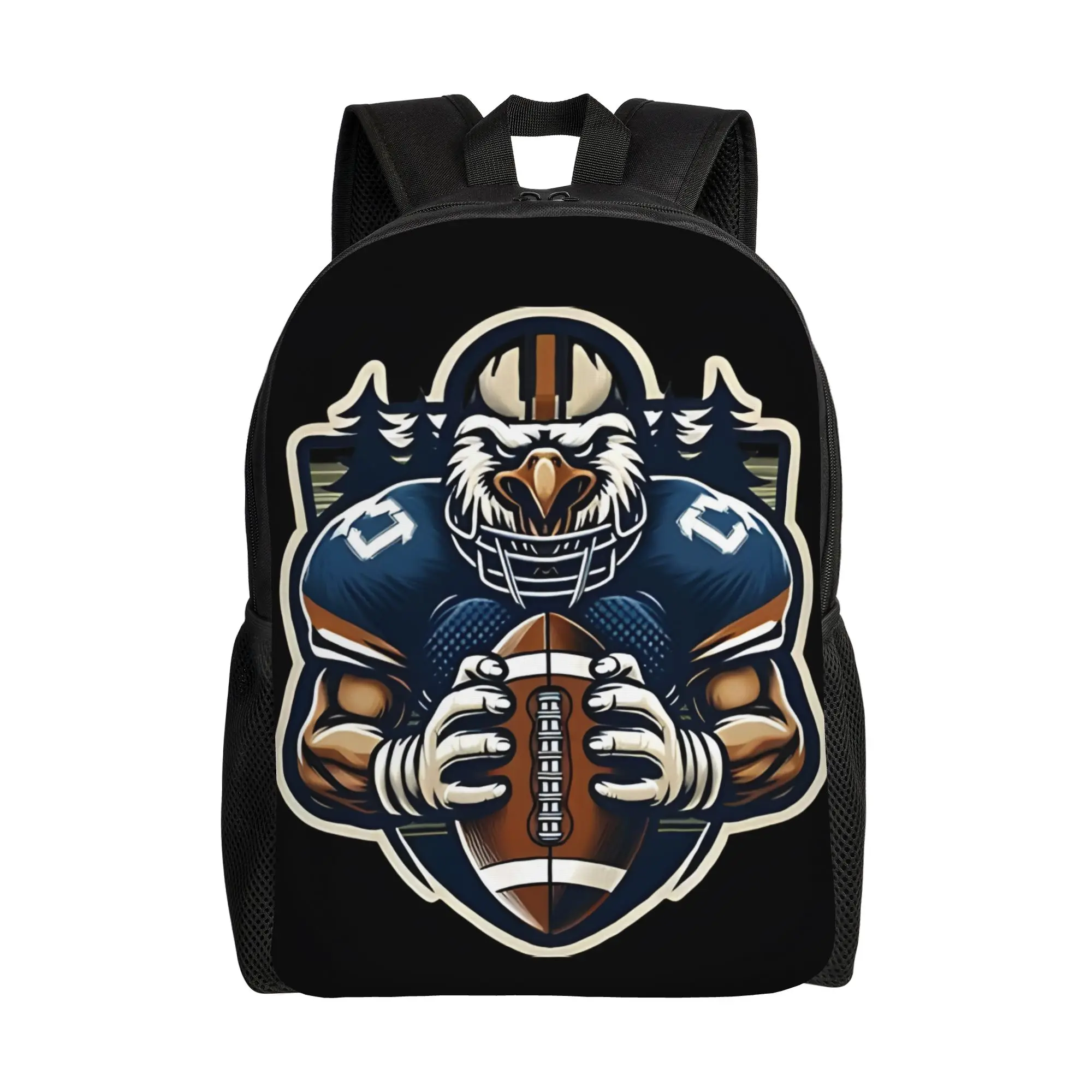Mochilas de moda con diseño de águila futbolista, mochila deportiva, mochila escolar sólida, estilo retro, lavable.