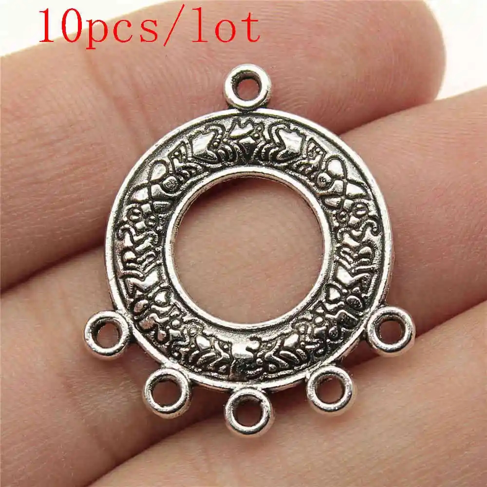 Components Jewellery Making Supplies Round Perforated Earring Connectors Art Crafts Diy Make Accessories