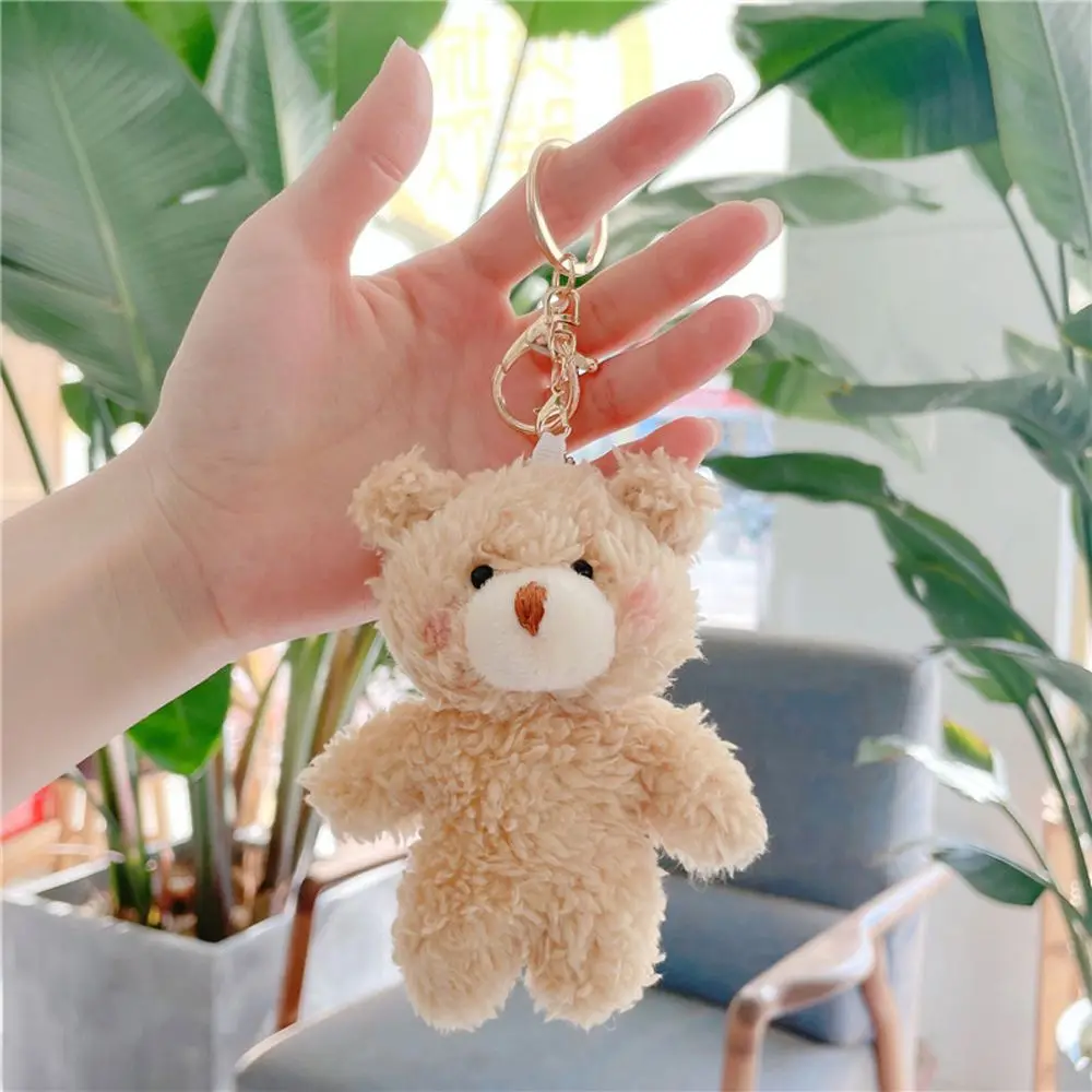 LLavero de felpa Kawaii para niñas y niños, Mini oso, conejo, perro, juguete de llavero de algodón suave, 11cm