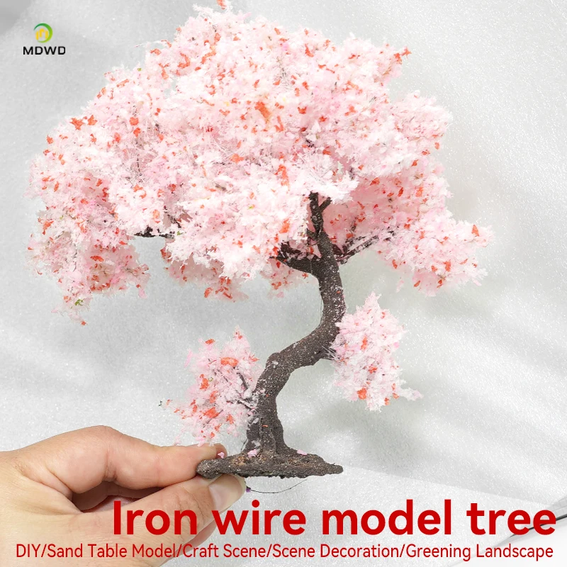 10-23 ซม.ลวดต้นไม้รุ่น Miniature ภูมิทัศน์ต้นไม้สีเขียว Micro ทรายตาราง DIY วัสดุ Scale รถไฟรถไฟเค้าโครง