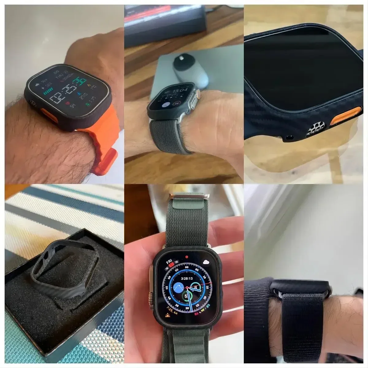 Ultra Thin Carbon Fiber Case for Apple Watch Ultra Series 8 7 41mm 45mm,  Aramid Fiber Cover for iWatch Protective Case